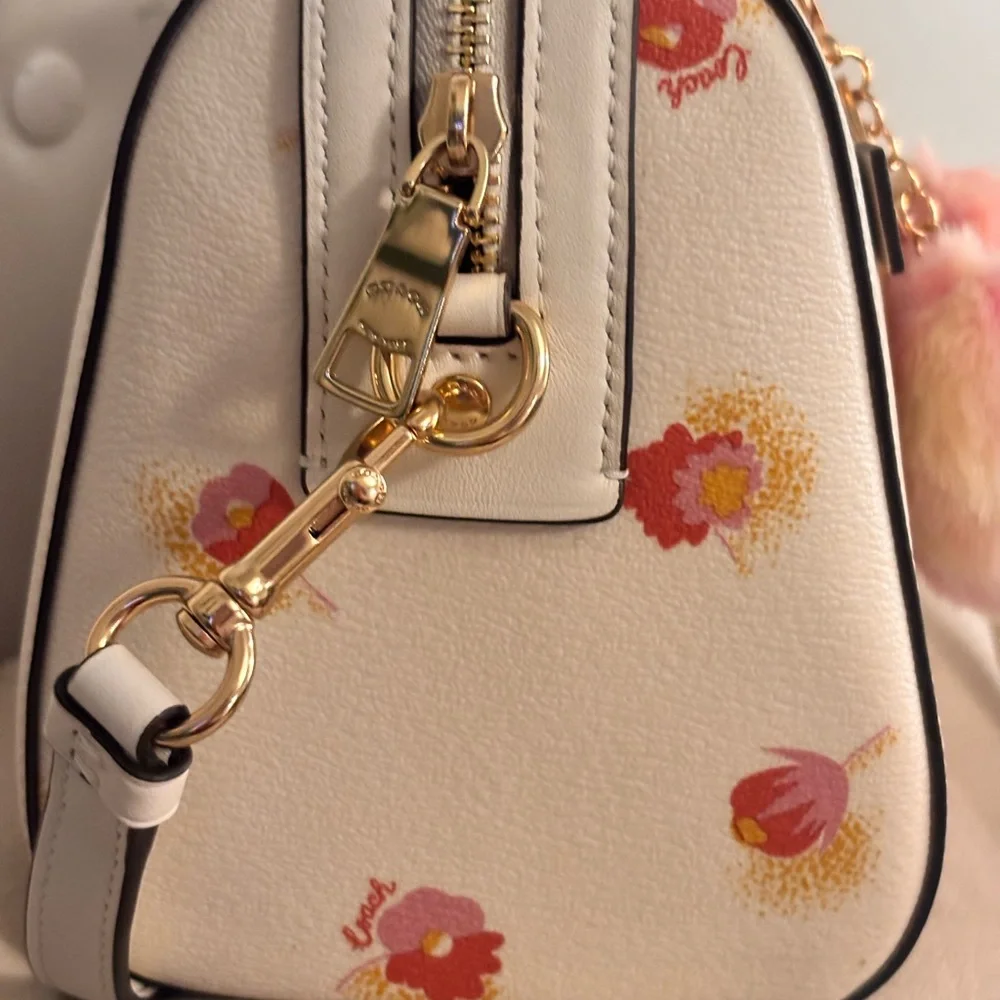 COACH C5801 Rowan Cream Floral Satchel NWOT RETAIL $398 - Picture 3 of 16